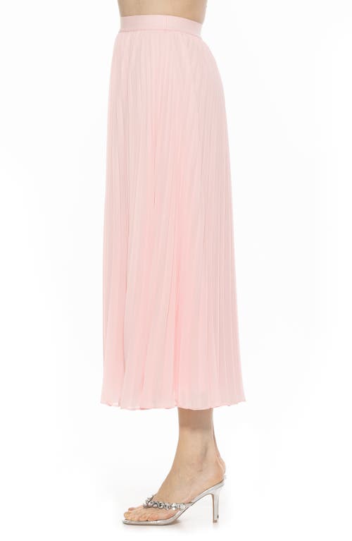 Alexia Admor Kesia Midi Chiffon Pleated Skirt In Pink
