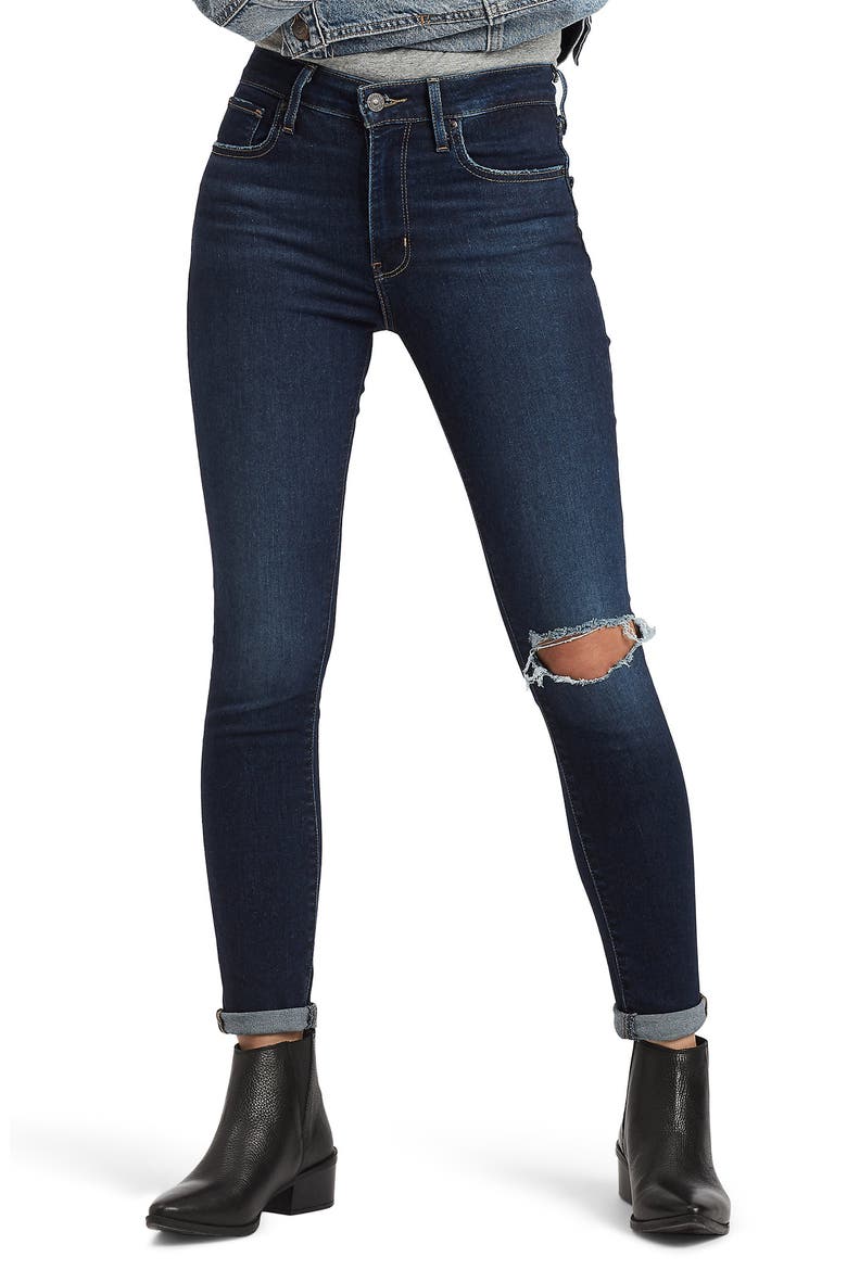 Levi's® 721™ Ripped High Waist Skinny Jeans, Main, color, LONDON HAZE