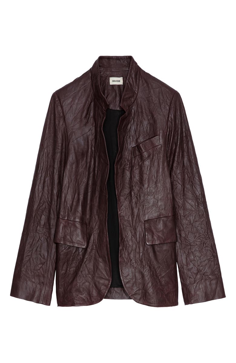 Zadig & Voltaire Verys Crumpled Leather Jacket, Alternate, color,