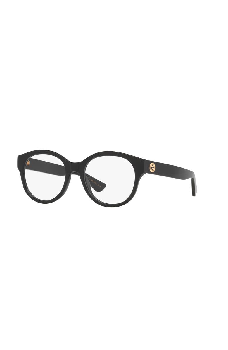 Gucci 53mm Round optical glasses, Main, color, Black
