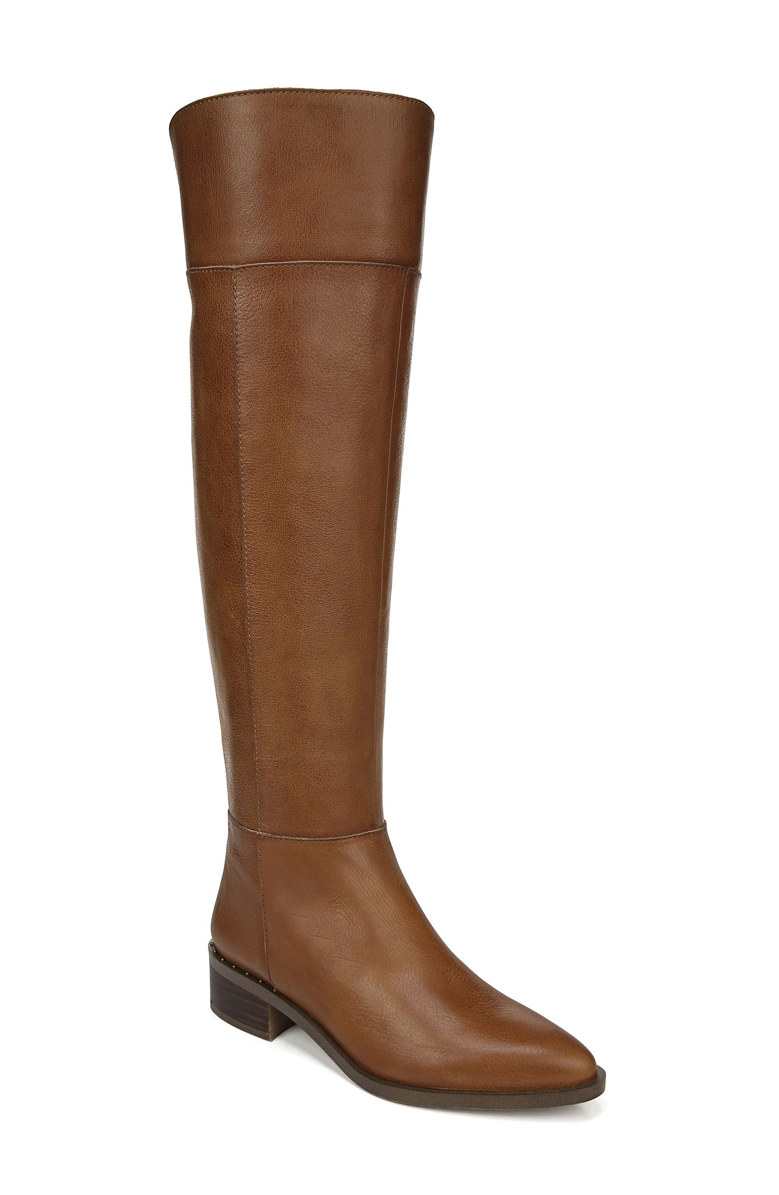 Daya Knee High Boot, Main, color, COGNAC LEATHER