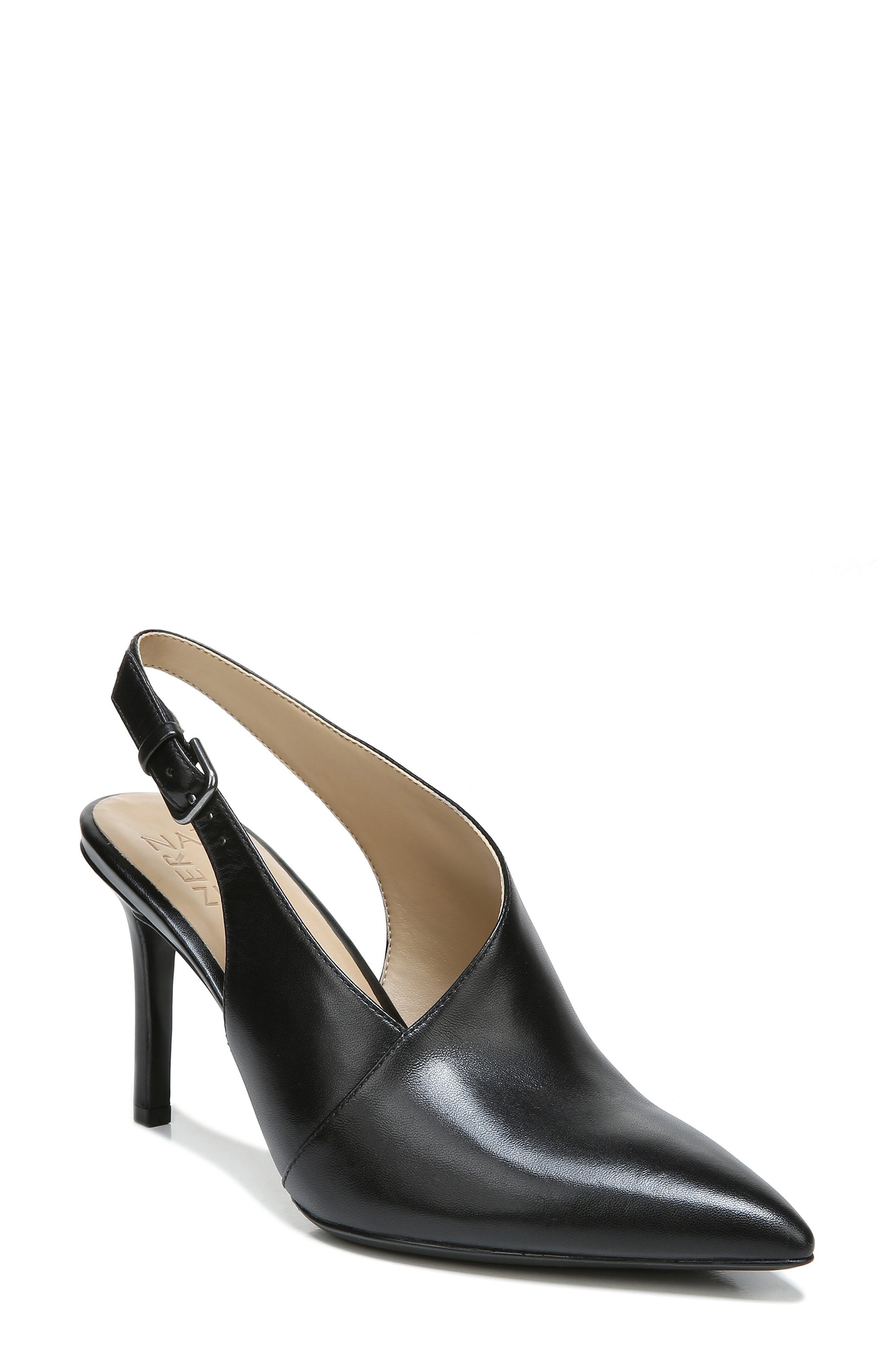 Arlo Slingback Pump, Main, color, BLACK LEATHER