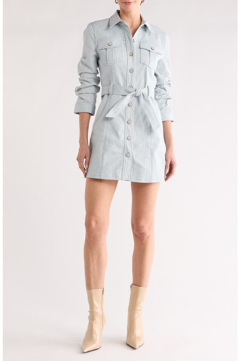 Denim Shirtdress, Main, color, KETTLE POND/ WHITE