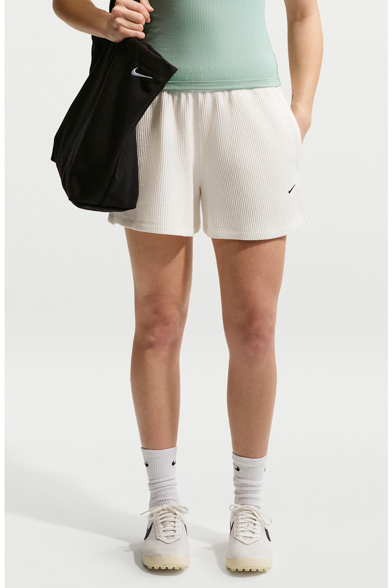 Sportswear Chill Waffle Knit Loose Fit Shorts, Main, color, SAIL/ BLACK