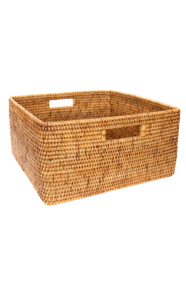 Artifacts Trading Company<sup>™</sup> Artifacts Rattan Square Storage Basket with Rounded Corners, Main, color, Honey Brown