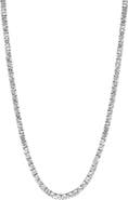 EFFY Men's Sterling Silver White Topaz Tennis Necklace