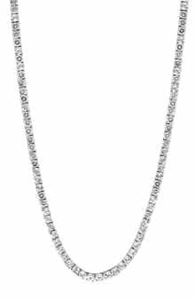EFFY Men's Sterling Silver White Topaz Tennis Necklace