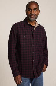 Lands' End Authentic Flannel Shirt with Corduroy Collar