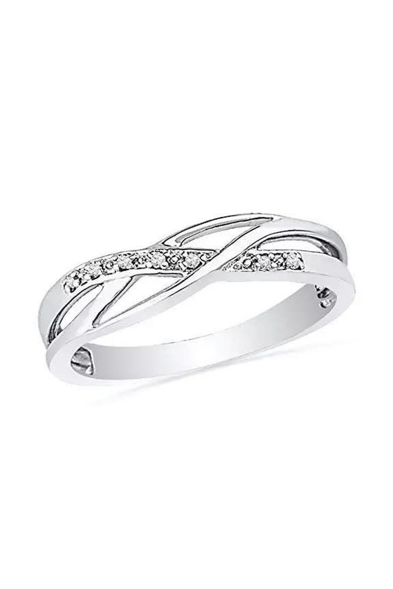 Crystal Braided Ring, Alternate, color, Silver