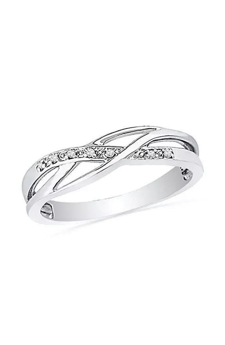 DLORIA Crystal Braided Ring, Alternate, color, Silver