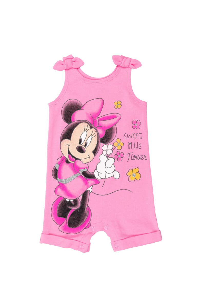 Disney Minnie Mouse Baby Girls' 2-Piece Sleeveless Romper and Headband Set, Alternate, color, Minnie Mouse Pink