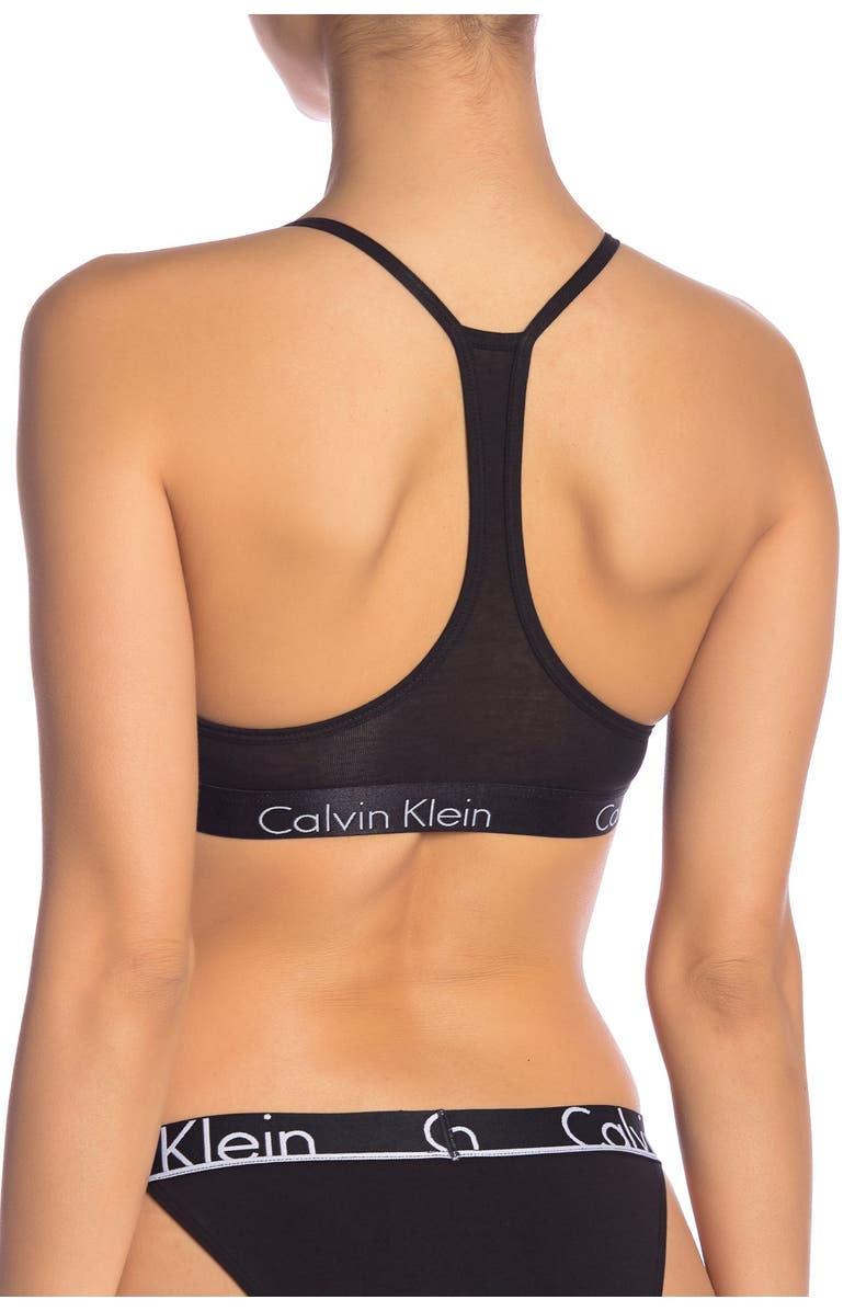 Calvin Klein V-Neck Racerback Bralette, Alternate, color,