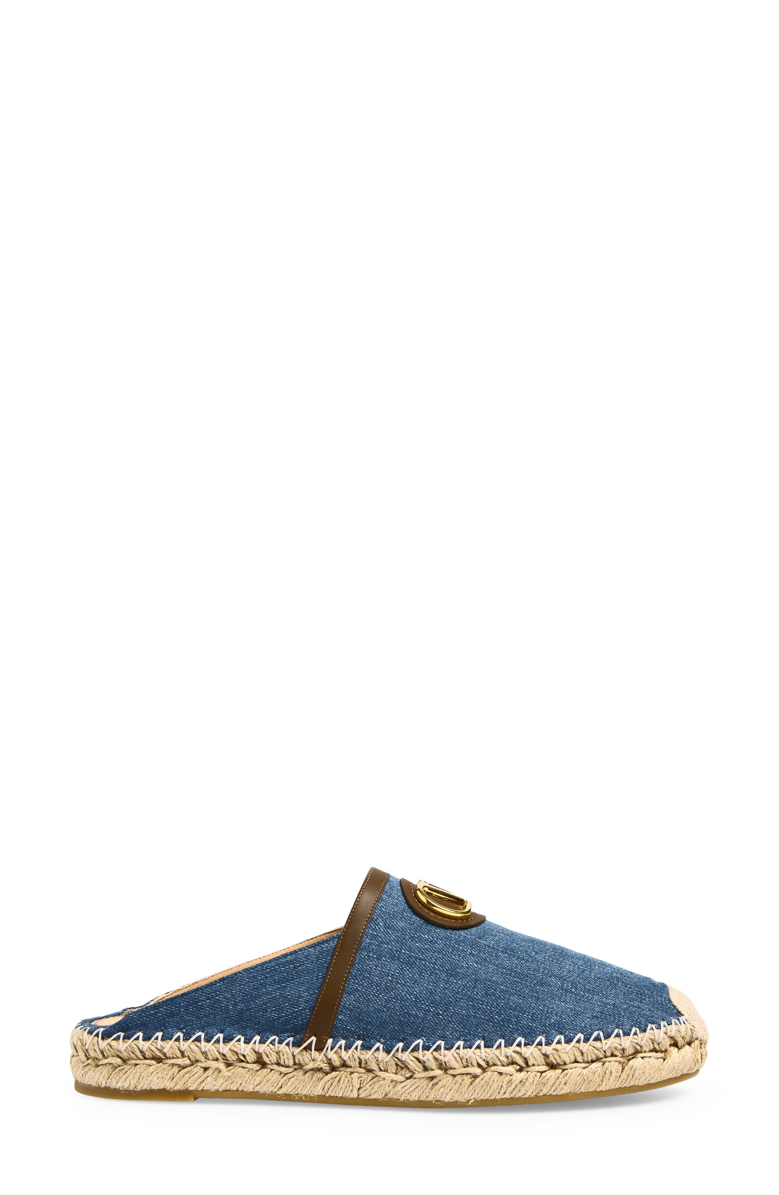 Valentino Garavani VLOGO Denim Espadrille Mule, Alternate, color, Denim