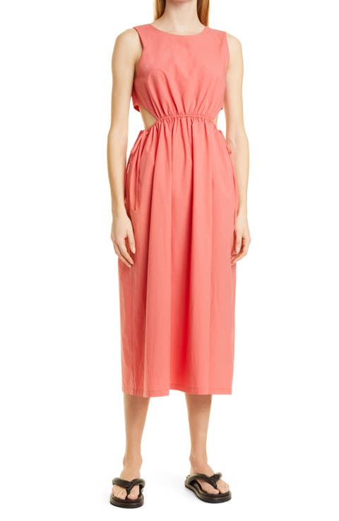 Yvette Cutout Organic Cotton Blend Midi Dress