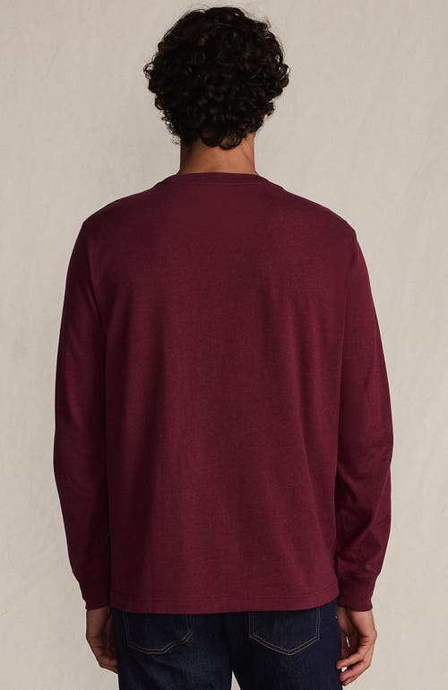 Lands' End Super-t Long Sleeve T-shirt With Pocket In Burgundy