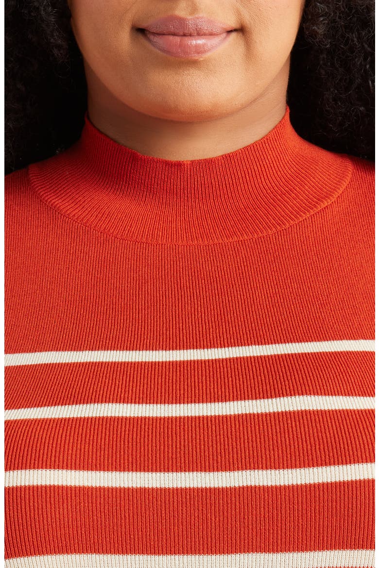 Stripe Sleeveless Mock Neck Sweater, Alternate, color, PERSIMMON VANILLA
