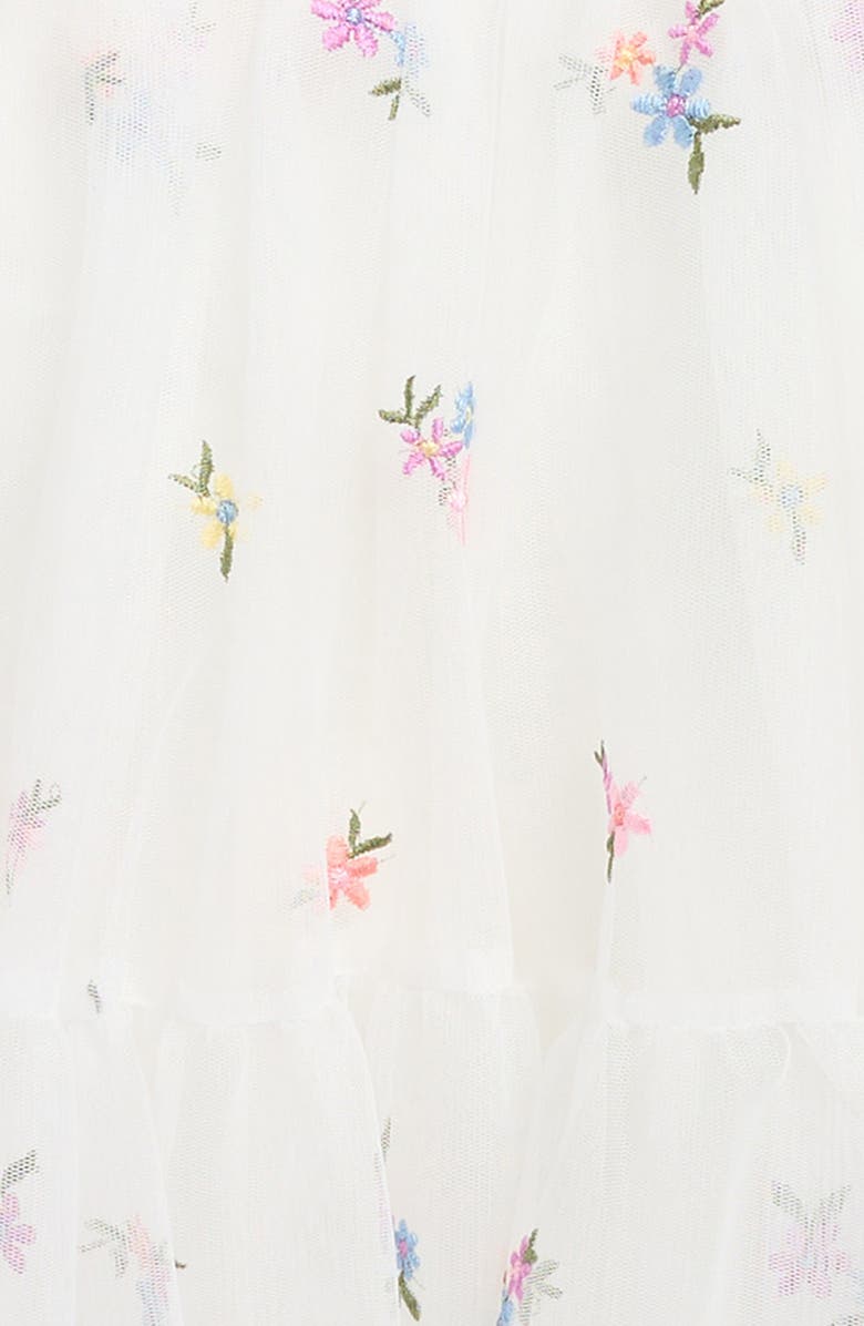 Zunie Kids' Embroidered Mesh Party Dress, Alternate, color, Ivory