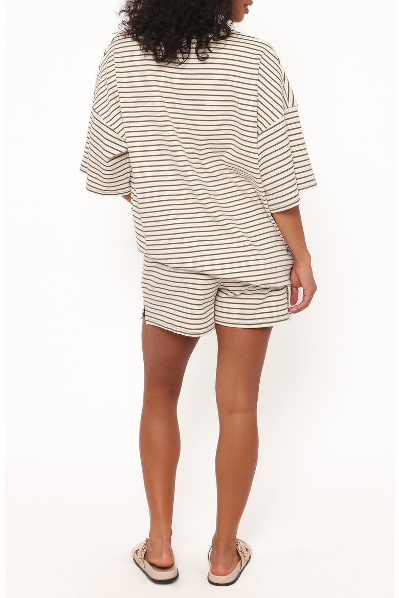 Hellen Stripe Knit Cotton Top & Shorts Set, Alternate, color, CREAM/ GREEN STRIPE