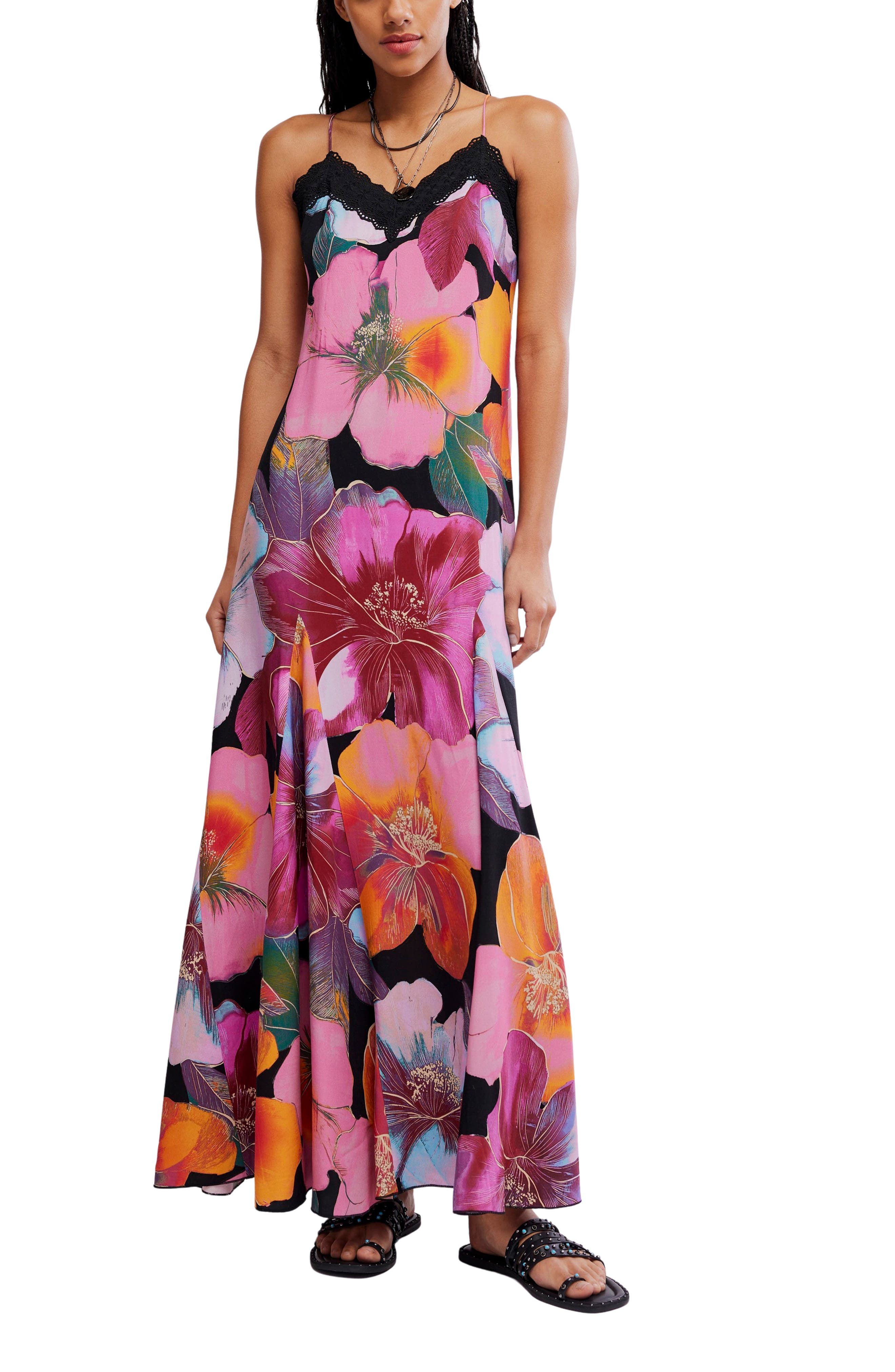 Bloomspell Floral Lace Trim Maxi Dress - image 3