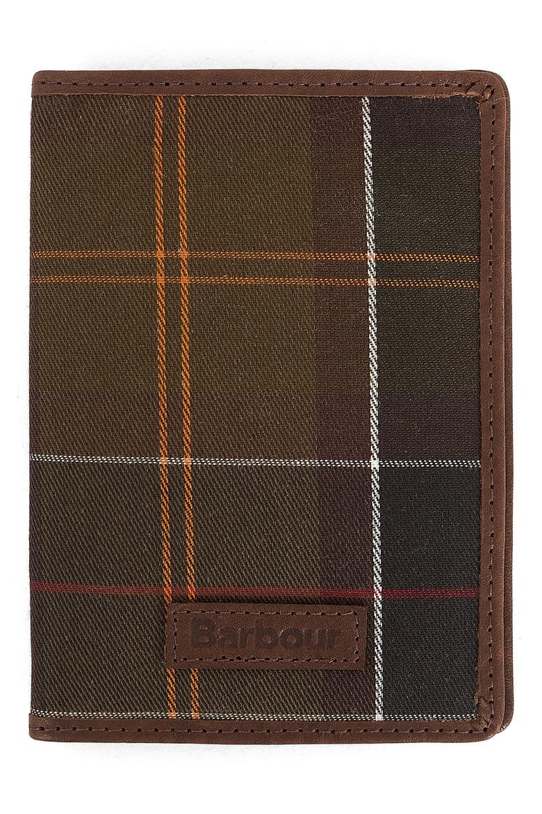 Tartan Passport Case & Luggage Tag, Alternate, color, CLASSIC TARTAN/ BROWN