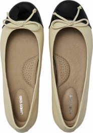 Lands' End Essential Leather Cap Toe Ballet Flats
