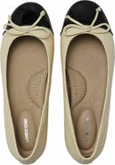 Lands' End Essential Leather Cap Toe Ballet Flats