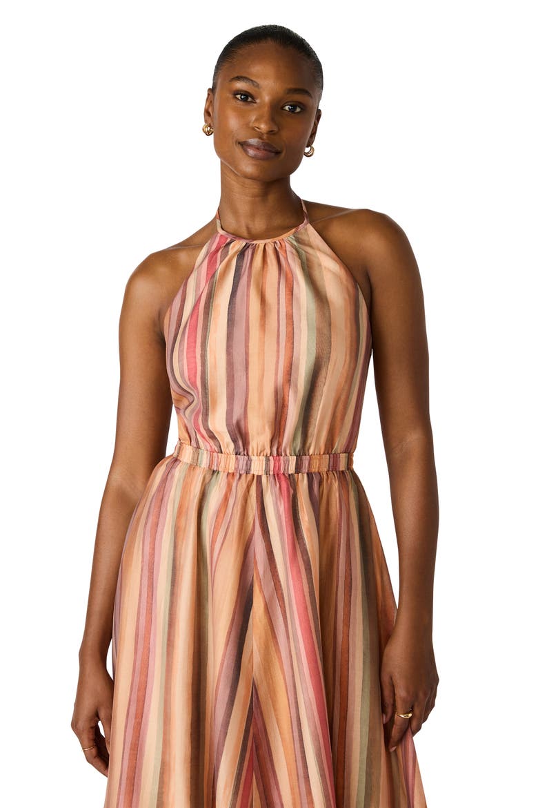 Dalina Halter Midi Dress, Alternate, color, STRIPE MULTI