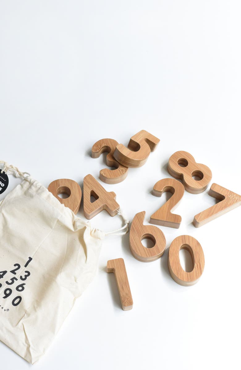 Wee Gallery Wooden Numbers and Nature Number Cards Bundle, Alternate, color, Counting