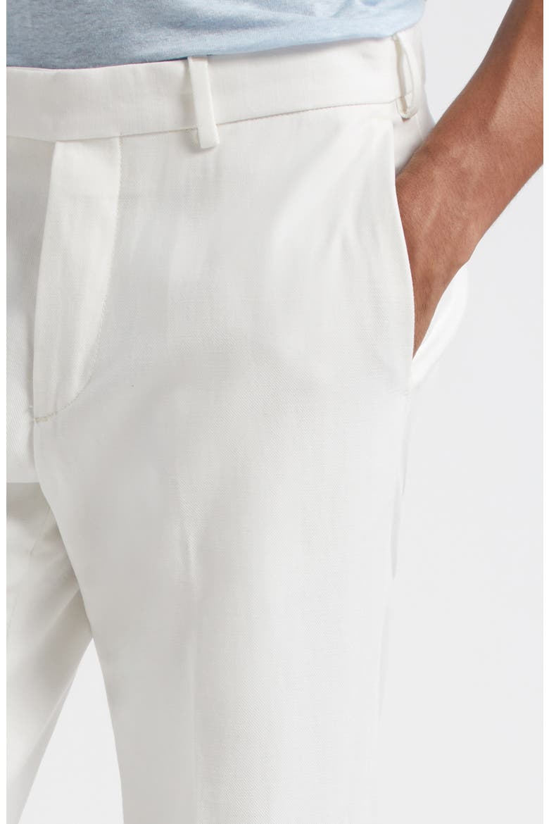 Flat Front Cotton Chinos, Alternate, color, WHITE
