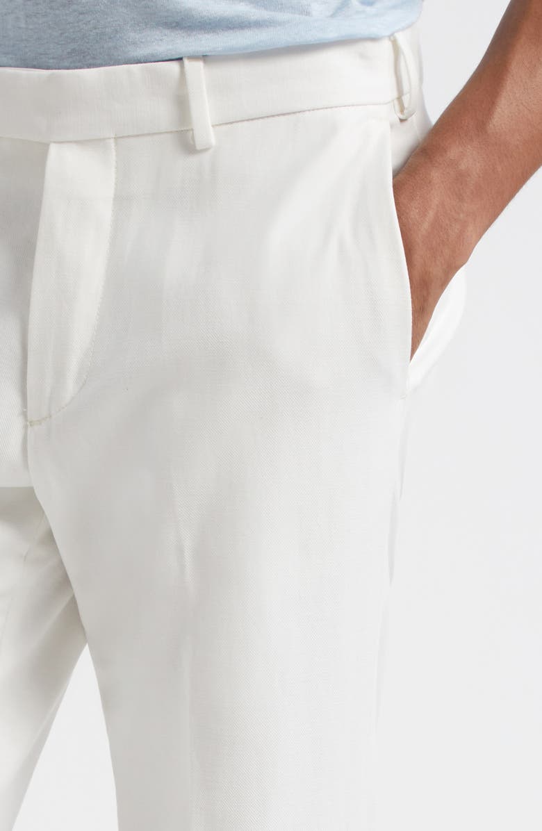 Thom Sweeney Flat Front Cotton Chinos, Alternate, color, White