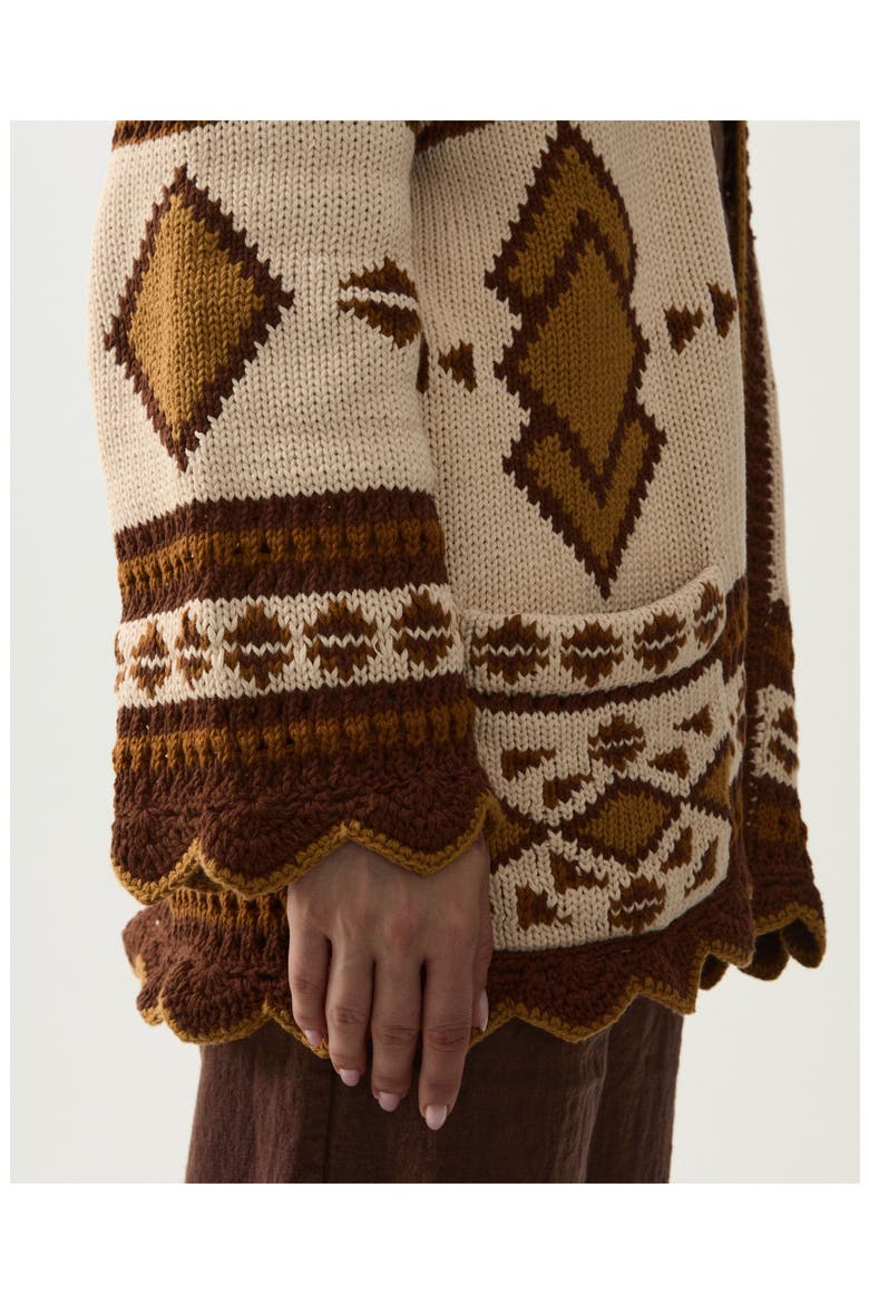 Lalie Navajo Cardigan, Alternate, color, Beige