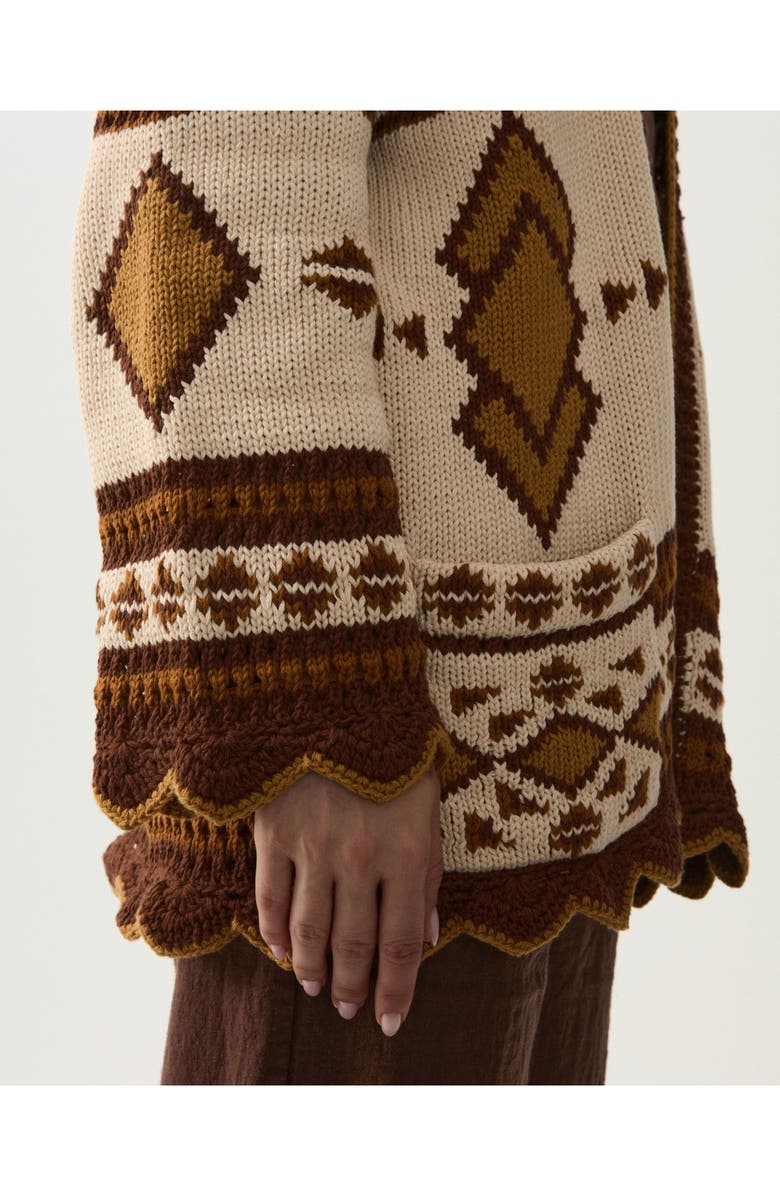 Fortela Lalie Navajo Cardigan, Alternate, color, Beige
