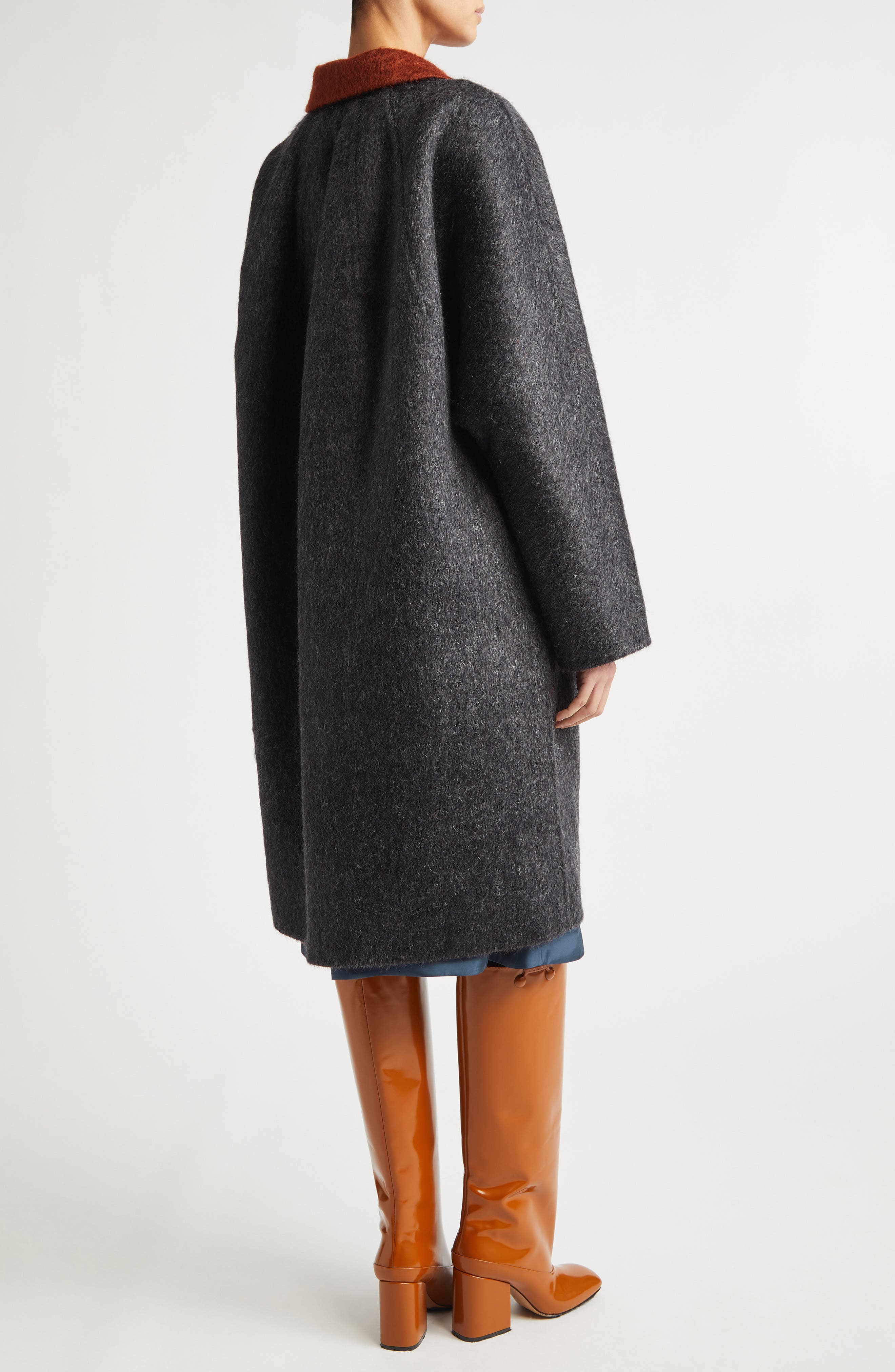 Double Splittable Virgin Wool & Mohair Blend Coat - image 2
