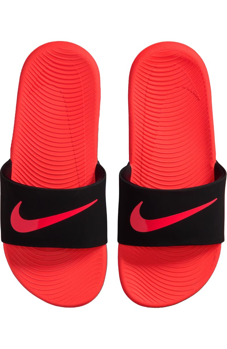 Nike Kids' Kawa Slide Sandal, Alternate, color, Black/ Bright Crimson/ White