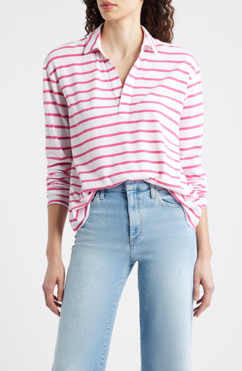 Frank & Eileen Patrick Popover Henley, Main, color, Pink Lotus Stripe
