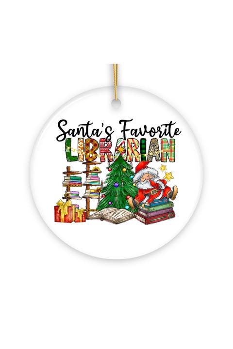 Santas Favorite Librarian Christmas Ornament