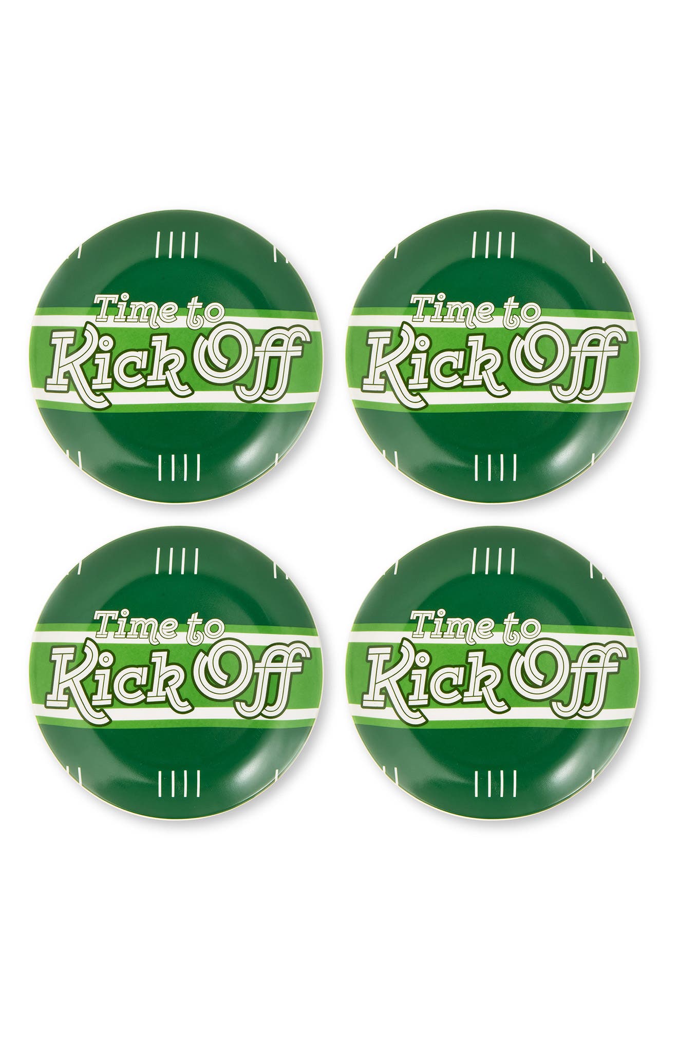 Godinger Set of 4 Football Melamine Appetizer Plates