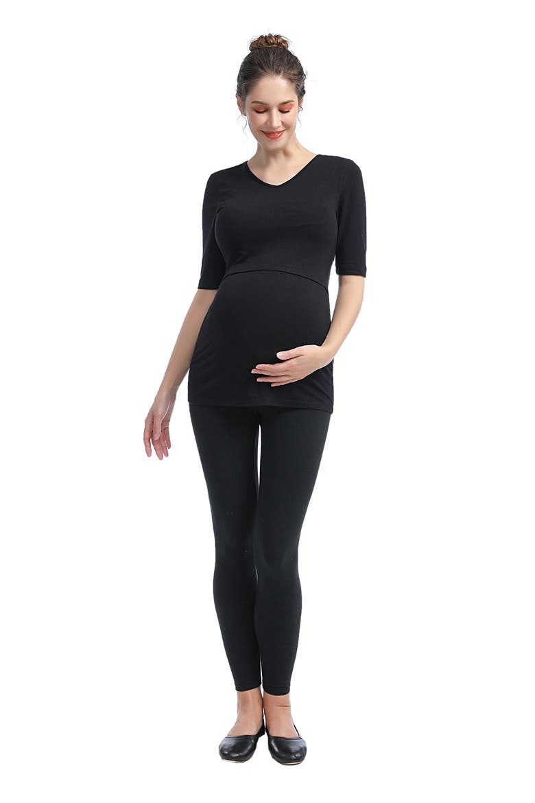 Essential Maternity/Nursing Top, Alternate, color, BLACK