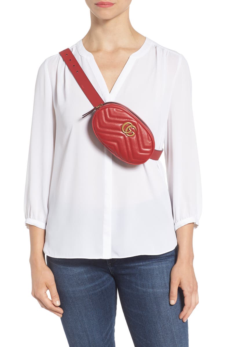 Gucci GG Marmont Matelassé Leather Belt Bag, Alternate, color,