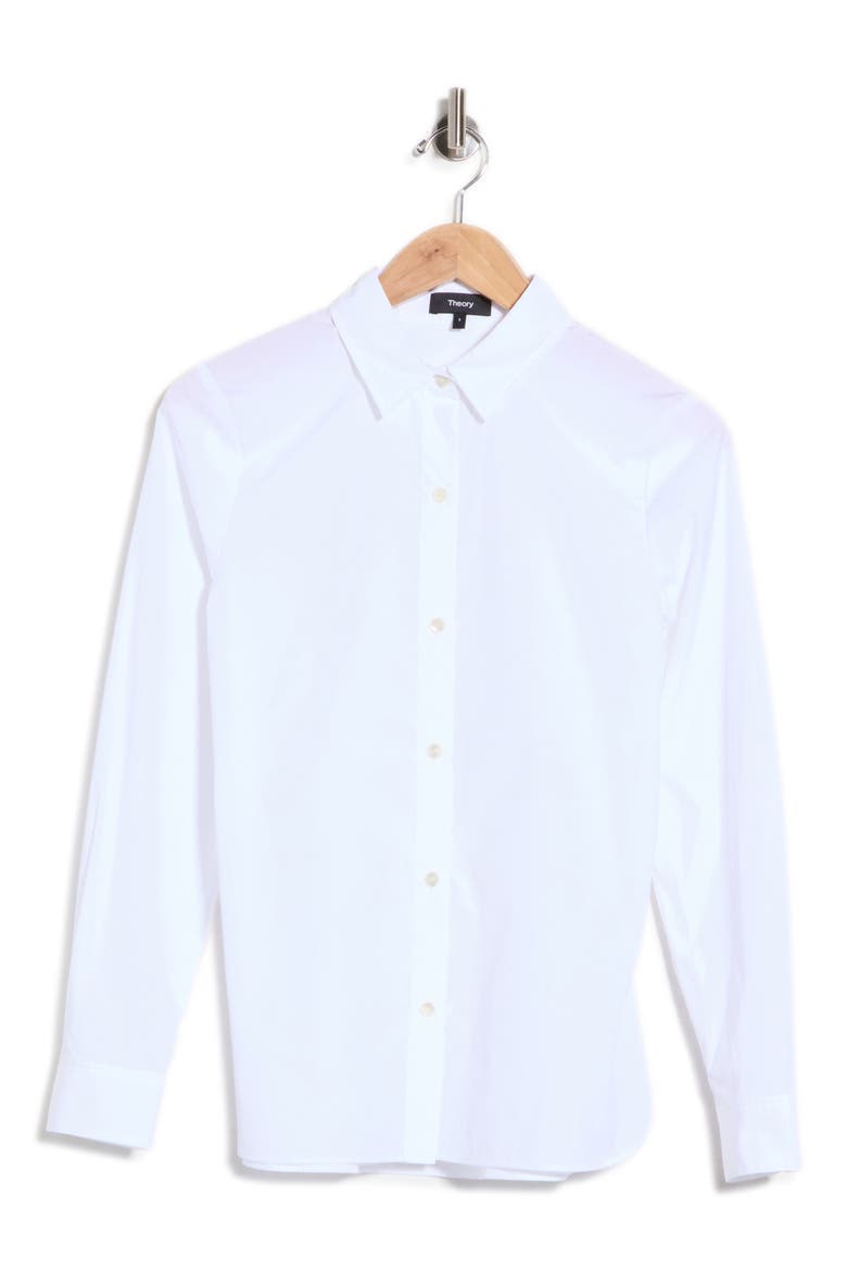 Fitted Long Sleeve Button Front Shirt, Main, color, WHITE
