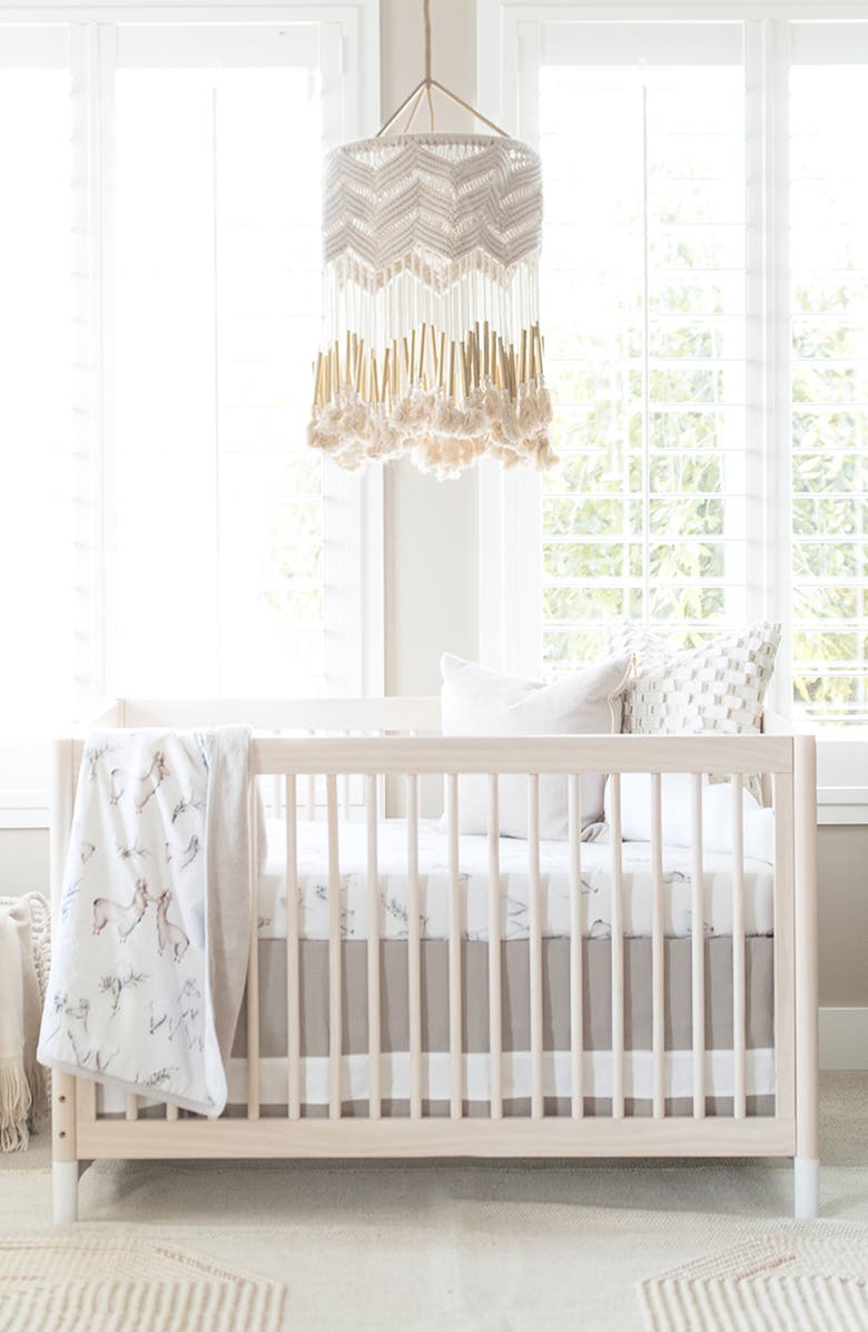 Oilo Llama Changing Pad Cover & Jersey Crib Sheet Set, Alternate, color, Neutral