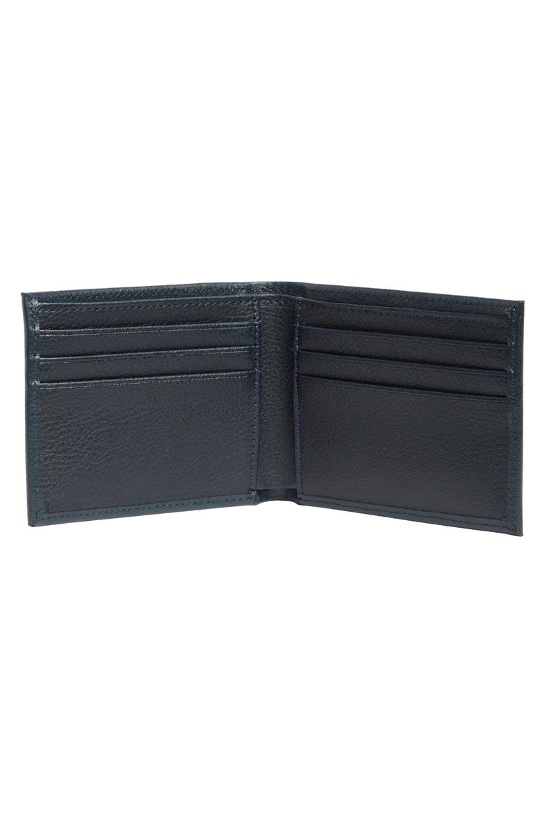 Pebbled Leather Bifold Wallet, Alternate, color, NAVY