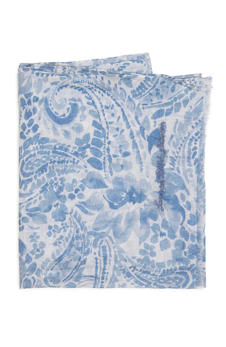 Lauren Ralph Lauren Summer Paisley Crinkled Oversized Oblong, Alternate, color,