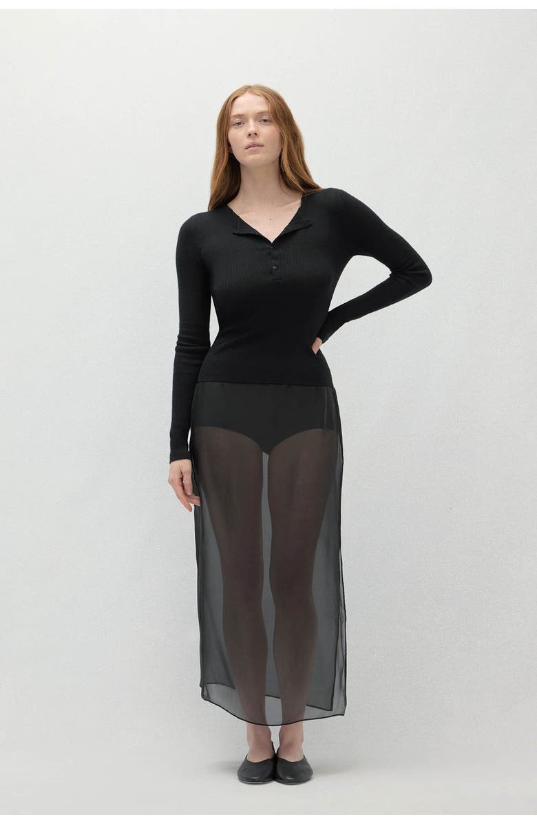 NAKED CASHMERE Marlowe Cashmere Henley, Main, color, Black