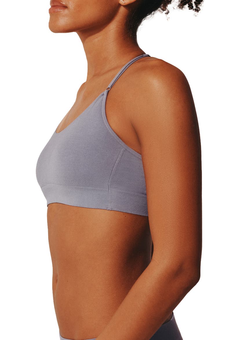 Seamless Stretch Cotton Blend Wireless Bralette, Alternate, color, BLUE GRANITE
