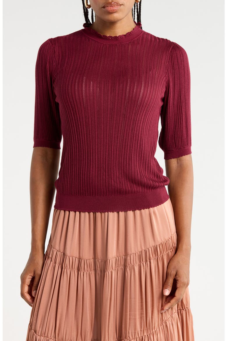 Gemma Puff Sleeve Top, Main, color, CLARET