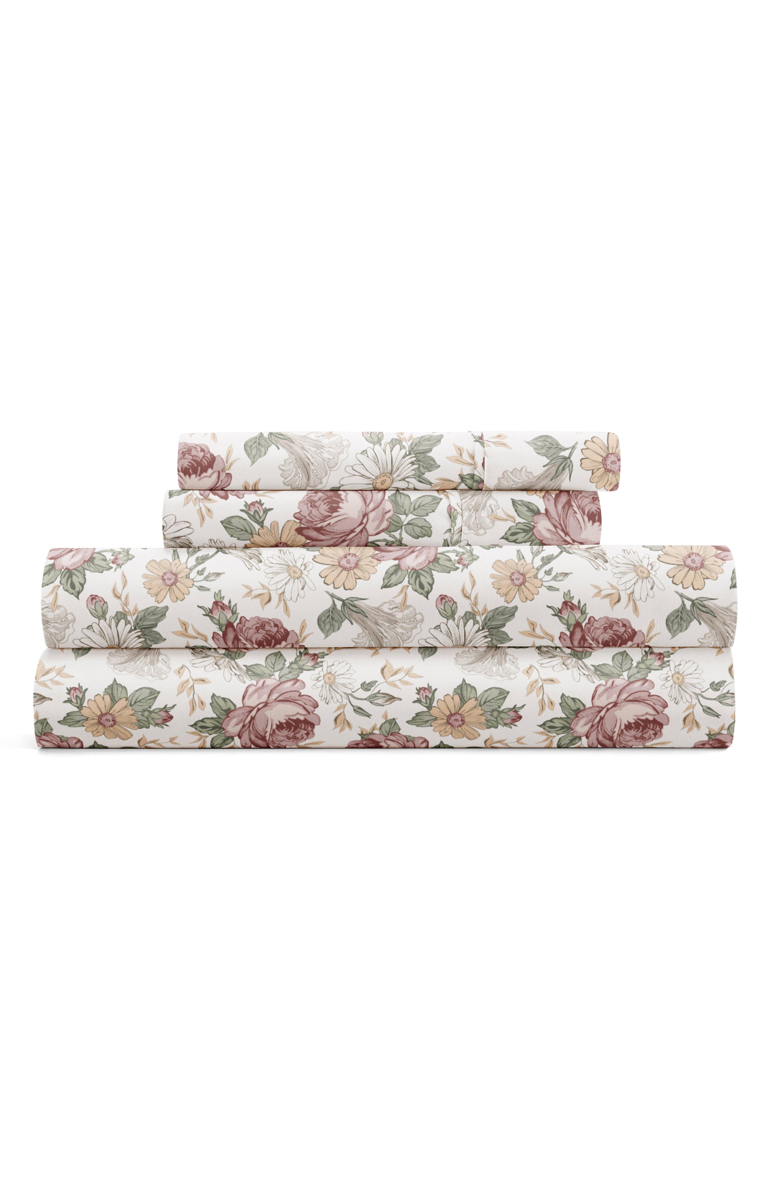 HOMESPUN Floral Microfiber Sheet Set