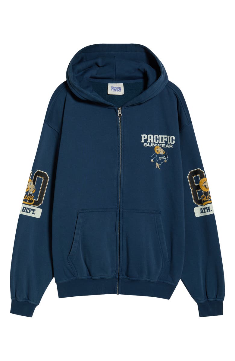 PacSun Athletic Department Cotton Zip Hoodie, Main, color, Navy
