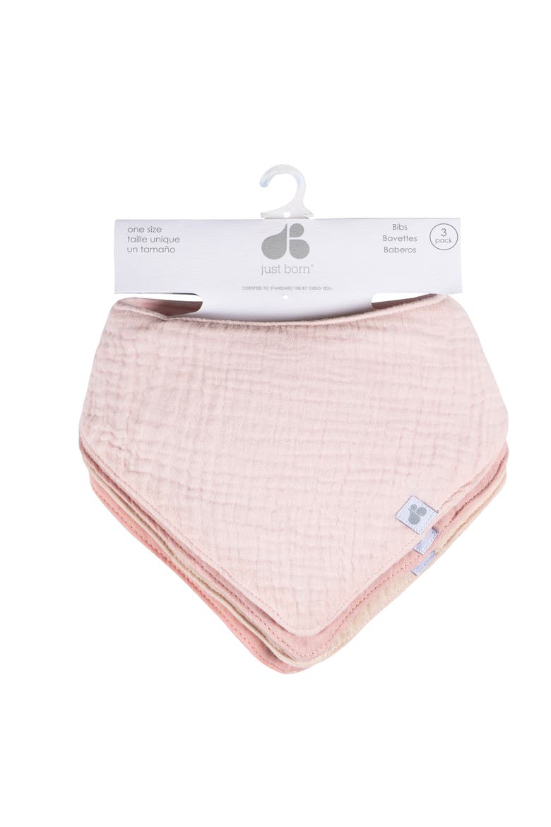 Muslin Bandana Bibs 4-Pack Pinks, Alternate, color, Pinks