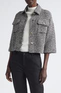 Lafayette 148 New York Cotton & Linen Tweed Crop Jacket